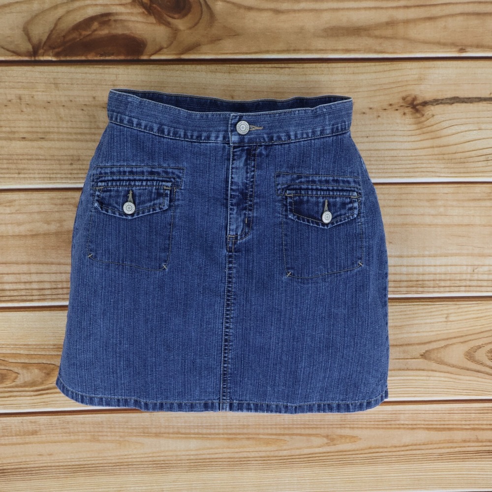 Gap Kids Jean Skort Womens Sz 14 Blue Medium Wash Denim Pockets Built In Shorts